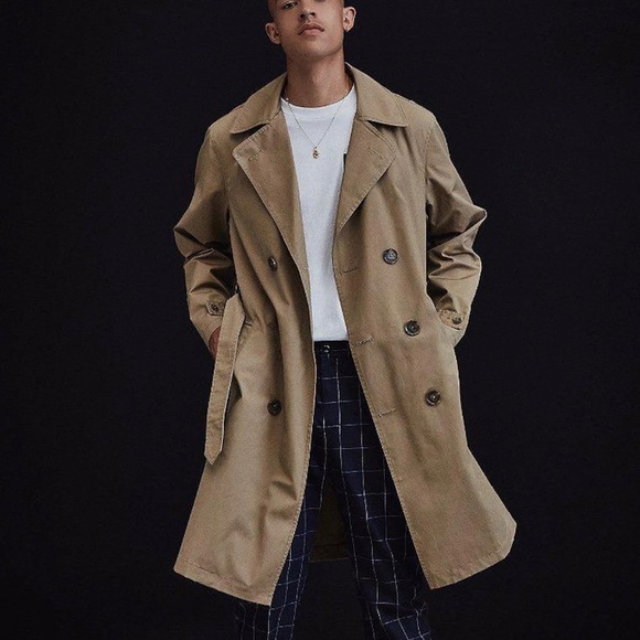 Urban Long Graphic Trench Coat Size Large - Picture 2 of 7